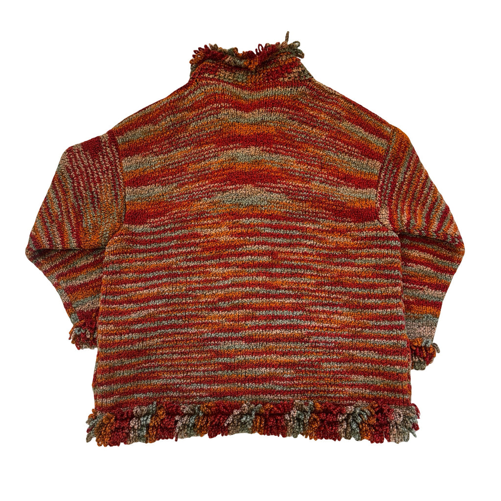 Chunky Shaggy Earth Tone Zip XL Cardigan