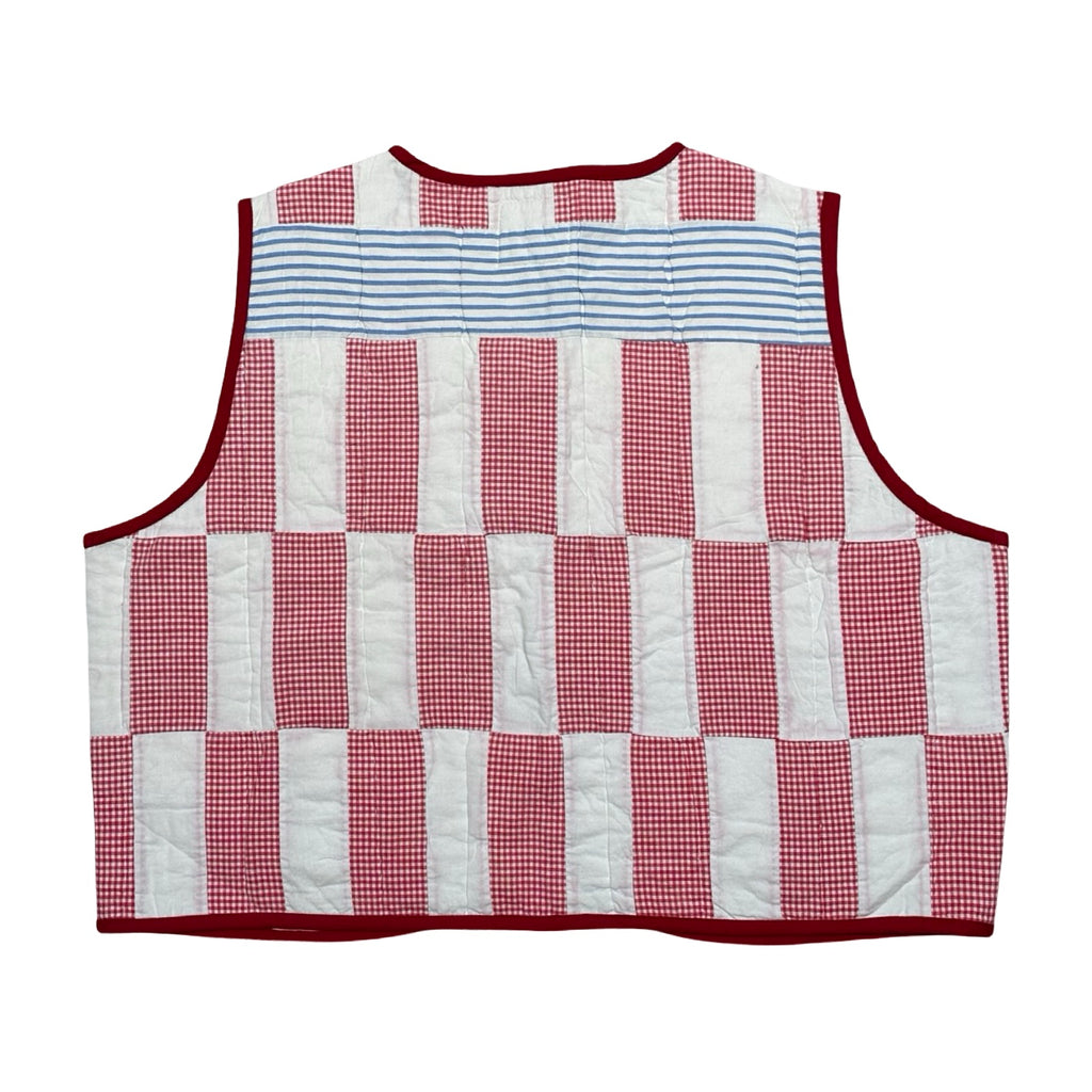 Gingham Picnic Quilted Vest Reworks