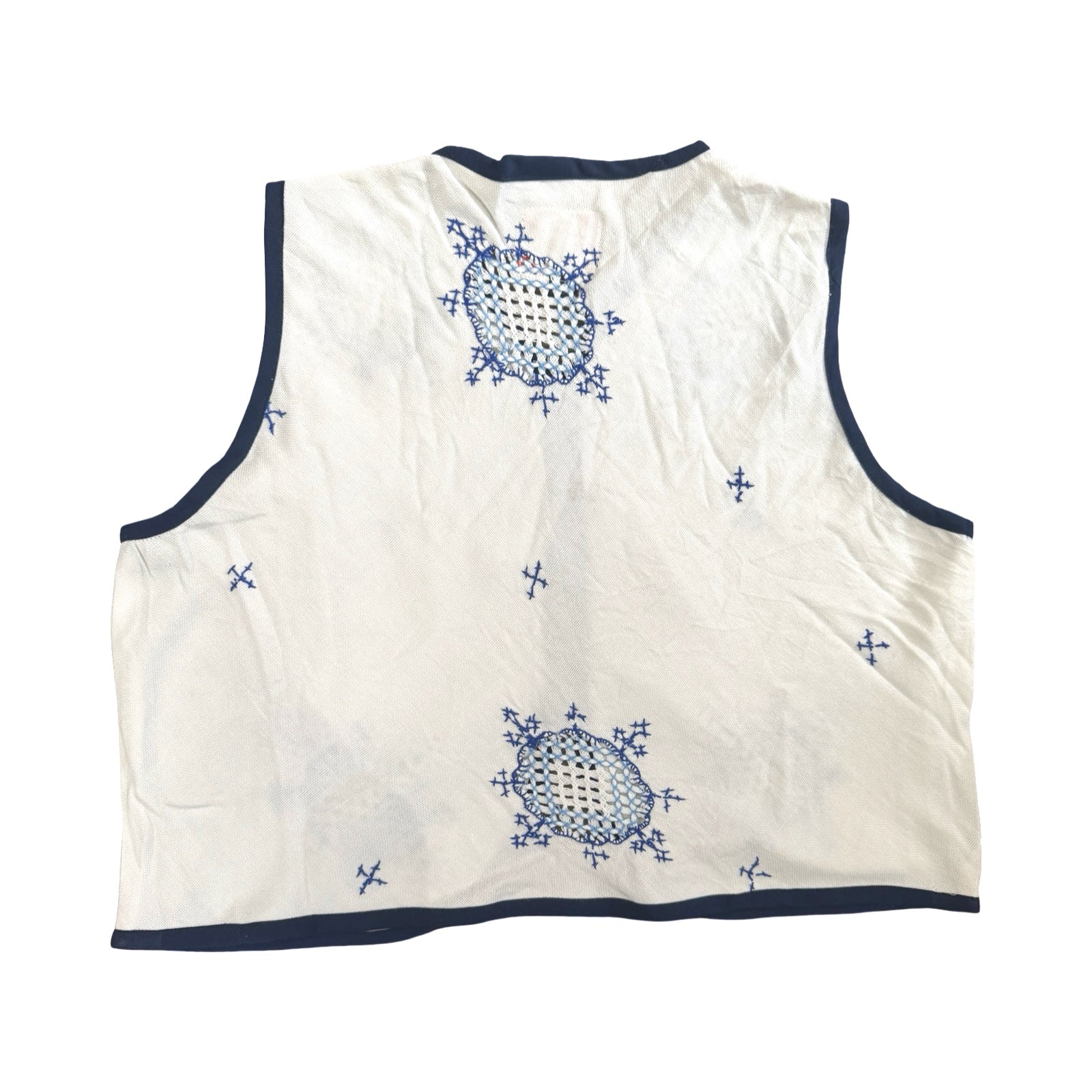 Snowflakes Small Linen Tie Top Rework