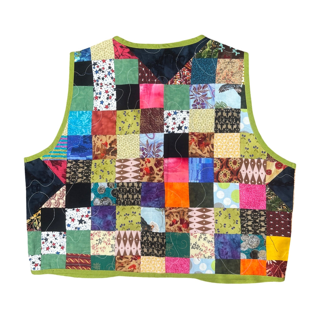 Animal Mosaic Small Quilted Vest Rework