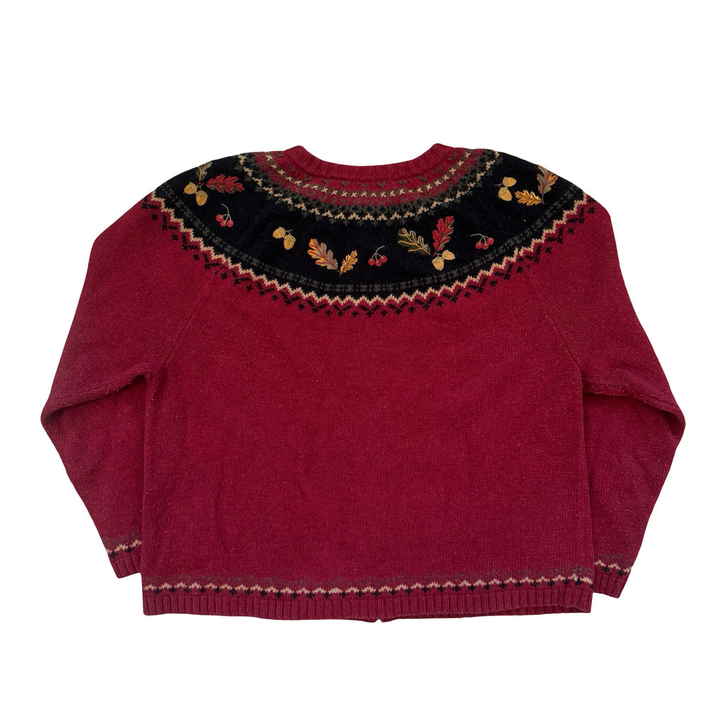 Croft & Barrow Autumn Leaves Zip XL Sweater