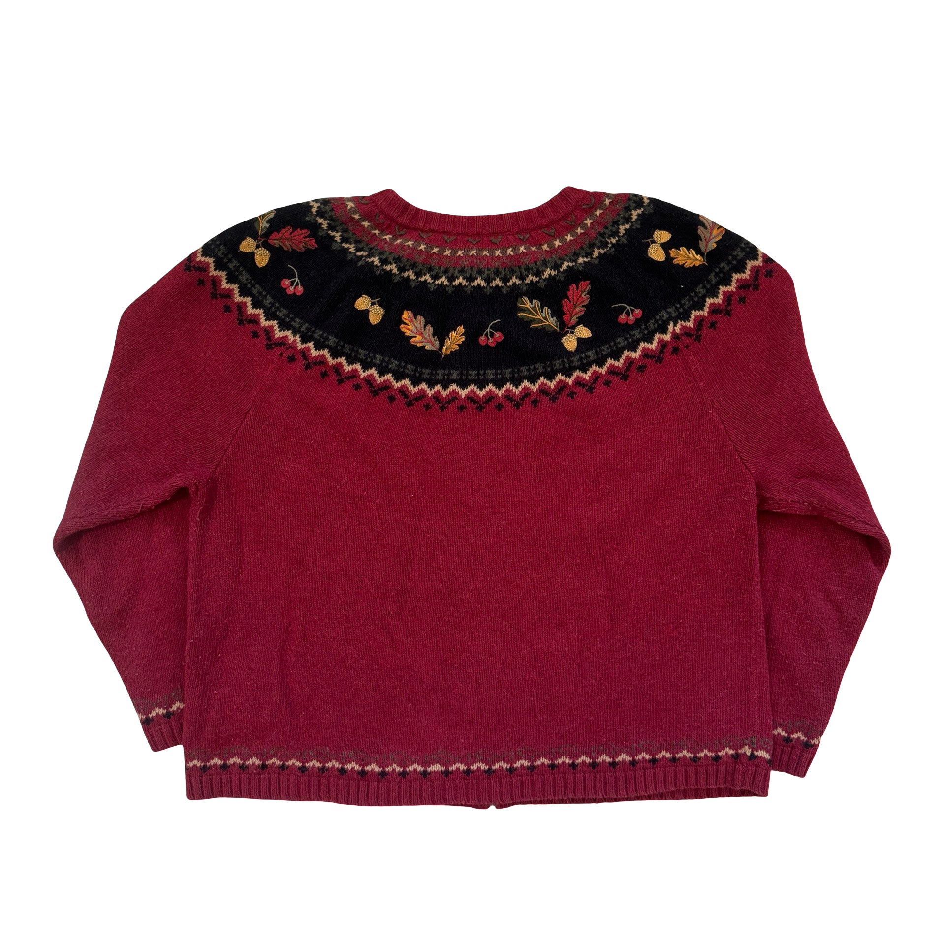 Croft & Barrow Autumn Leaves Zip XL Sweater