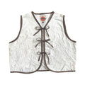 Neutral Lace Medium Linen Tie Top Rework