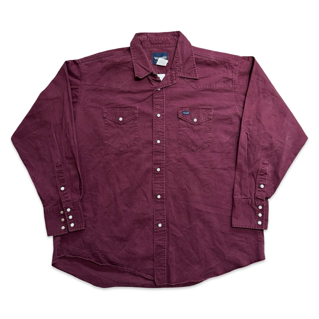 Maroon Wrangler Western Shirt