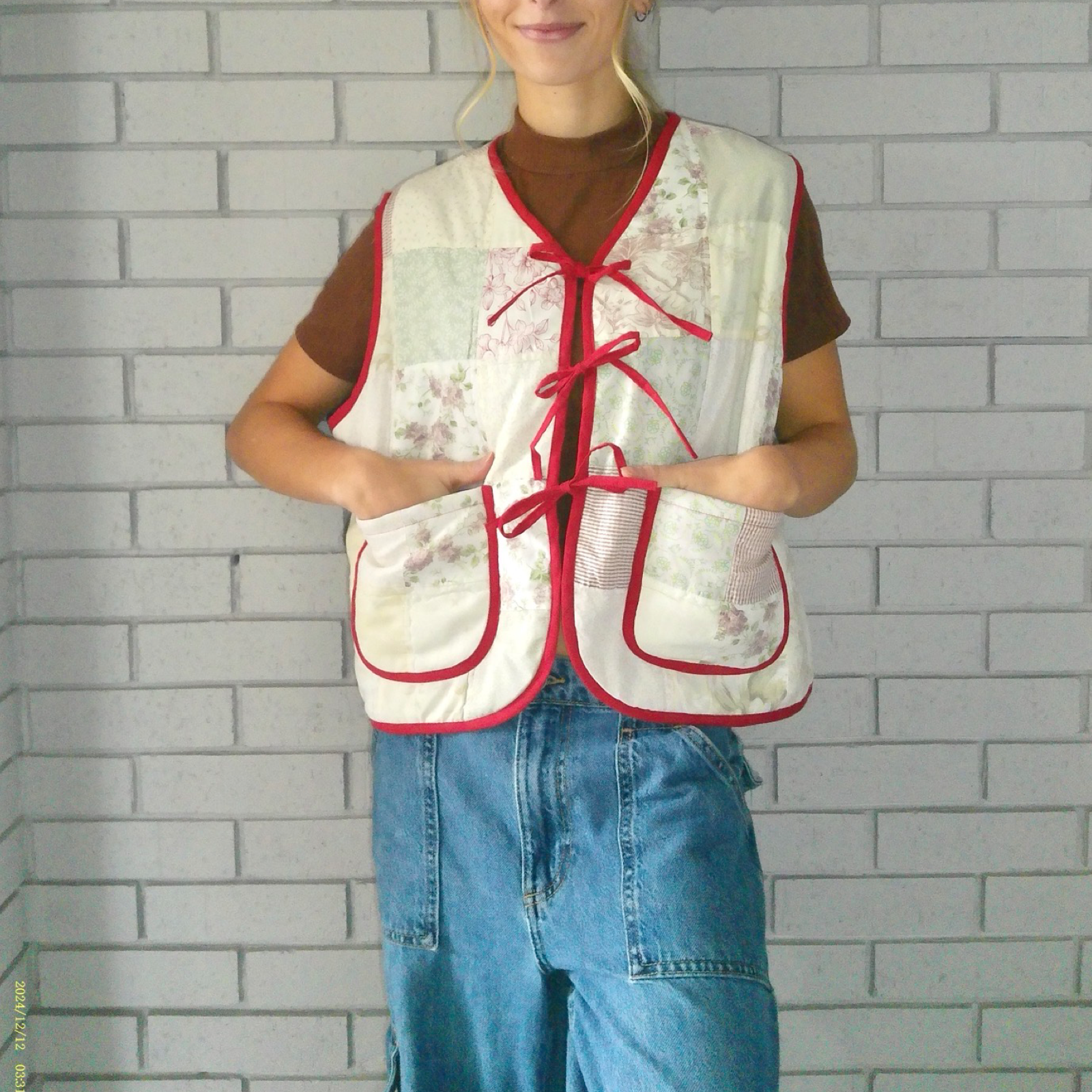 Spring Florals XL Quilted Vest Rework