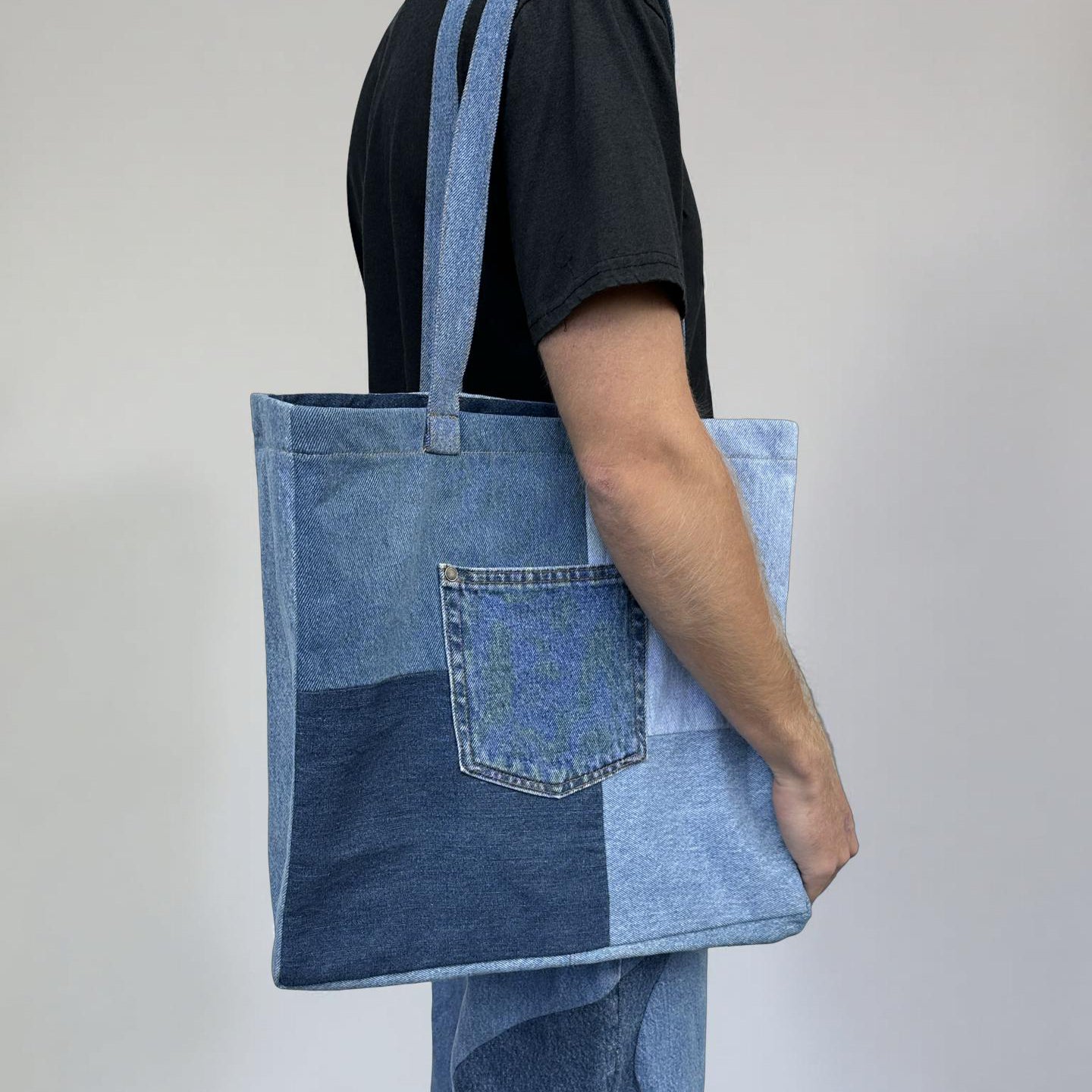 Upcycled Denim Patchwork Tote