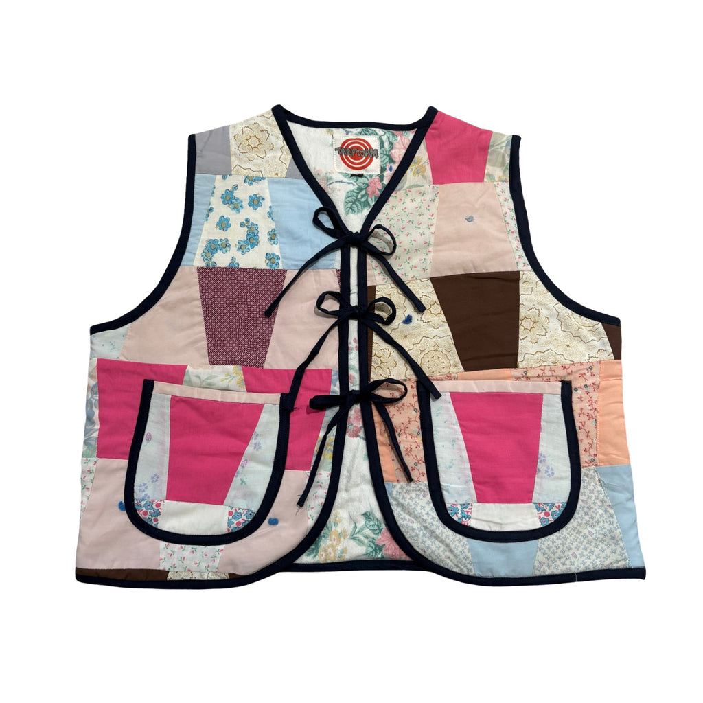 Bright Patchwork Quilted Vest Reworks