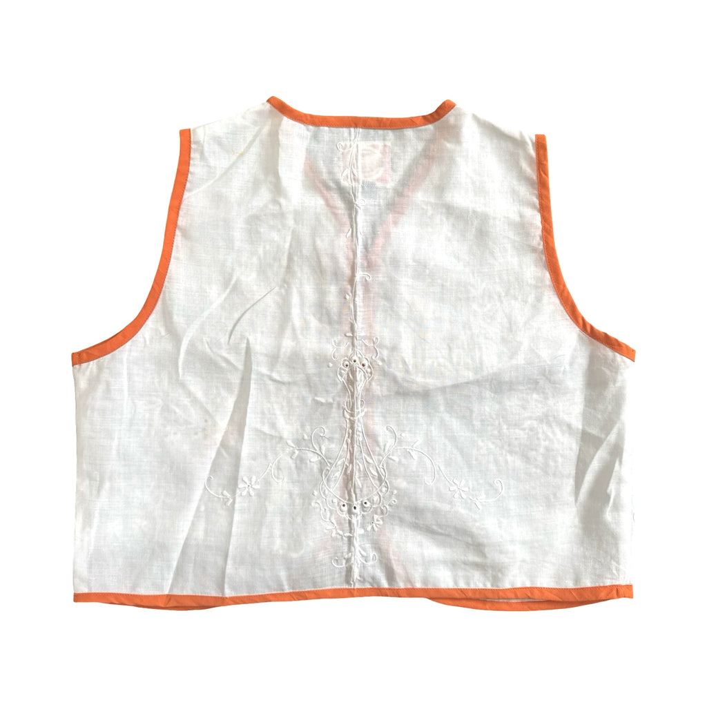 Mom's Tablecloth Medium Linen Tie Top Rework
