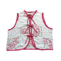 Pink Embroidery XS Linen Tie Top Rework