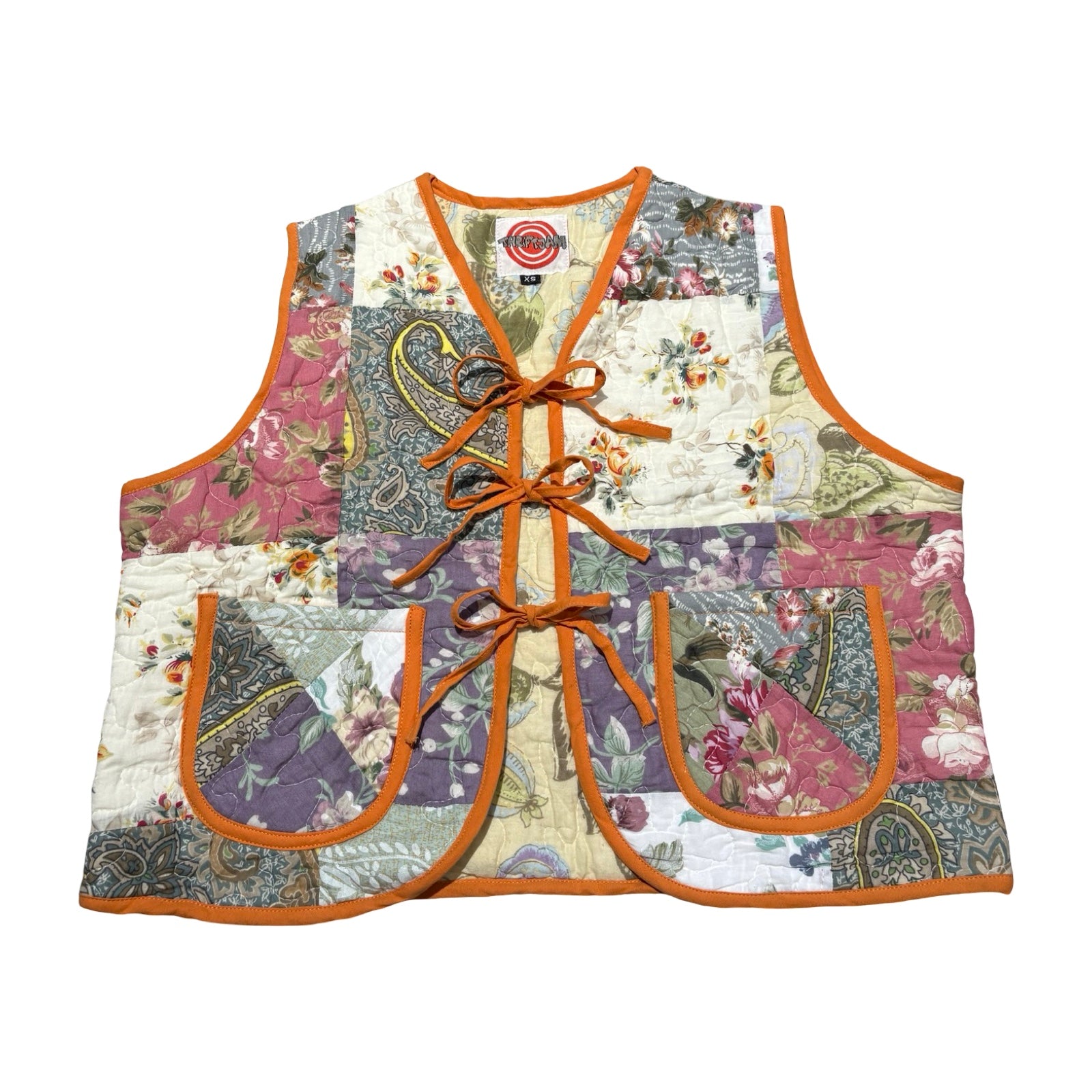 Bright Paisley & Florals Quilted Vest Reworks