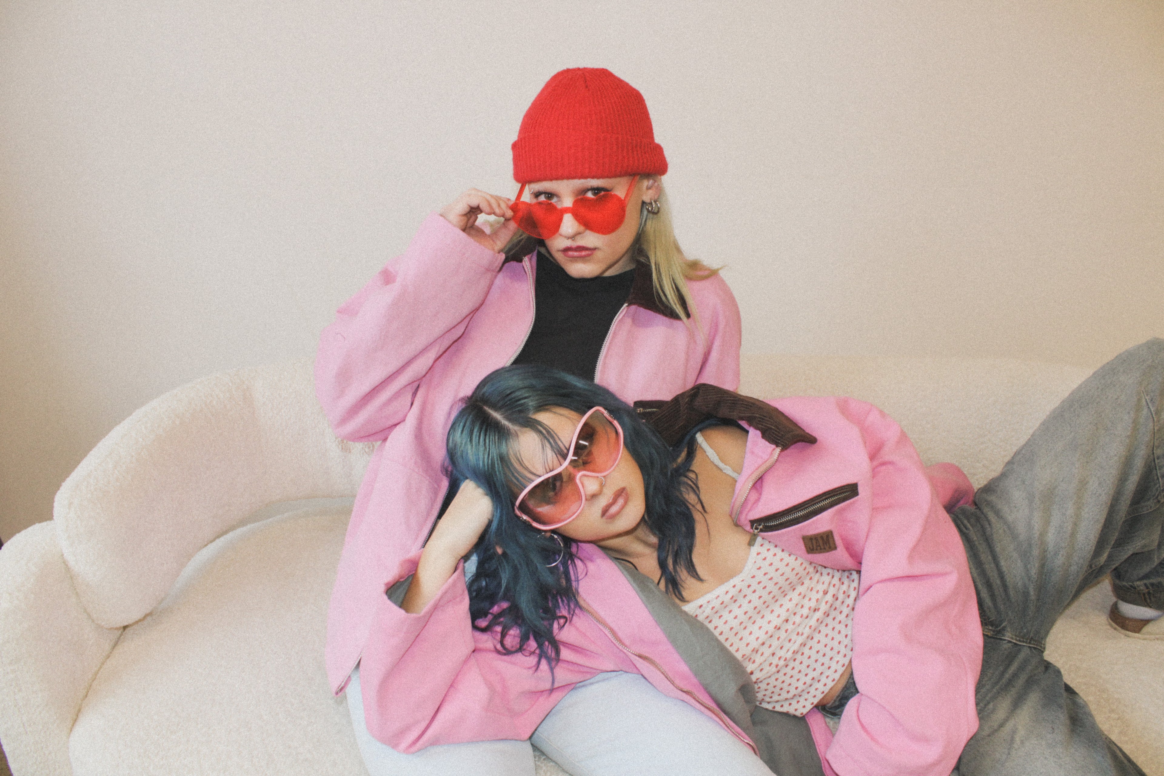 Pink Canvas Oversized Jacket
