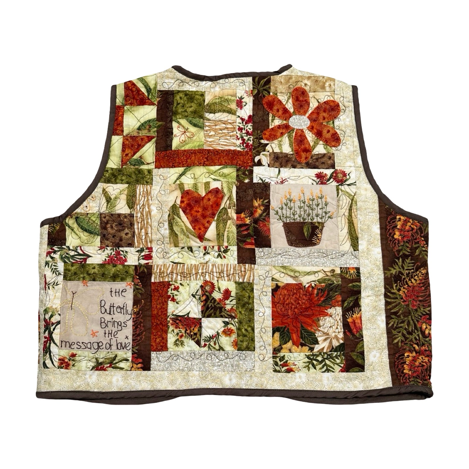 Autumn Patterns Quilted Vest Rework