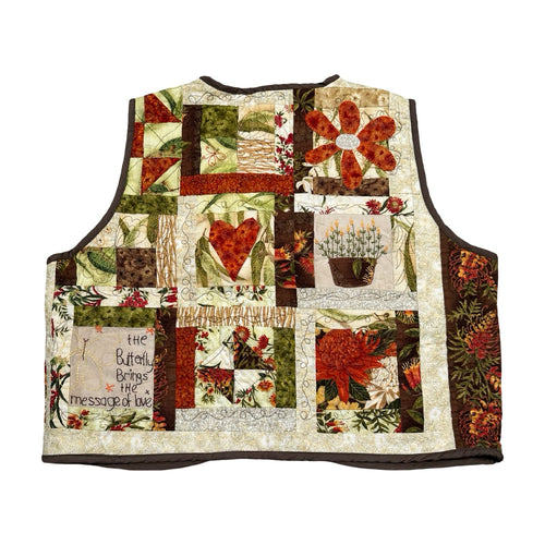 Autumn Patterns Quilted Vest Rework
