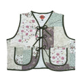 Green & Pink Florals Quilted Vest Reworks