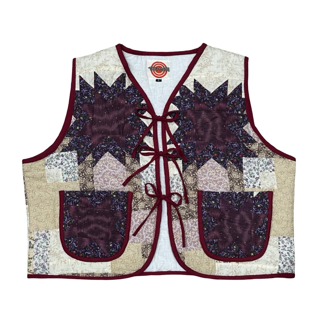 Geometric Purples Quilted Vest Reworks