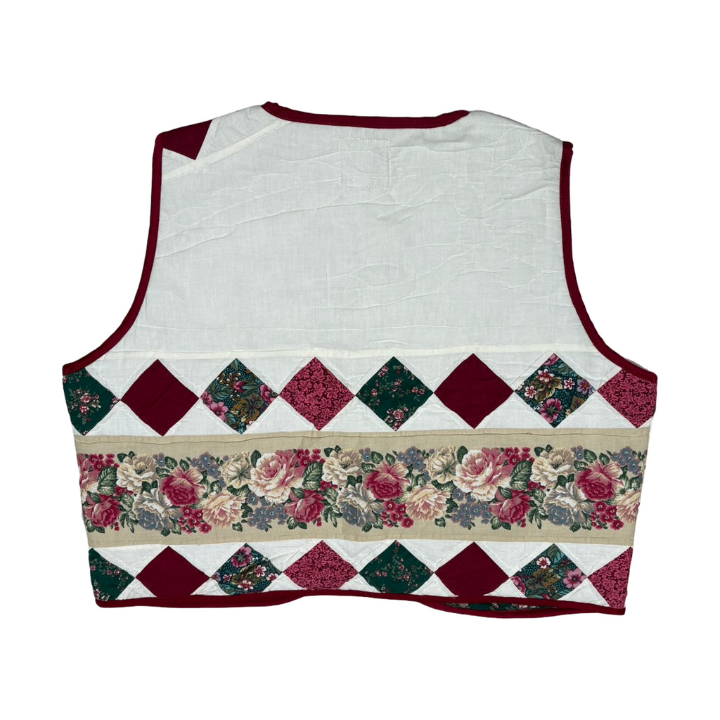 Vintage Florals Quilted Vest Reworks