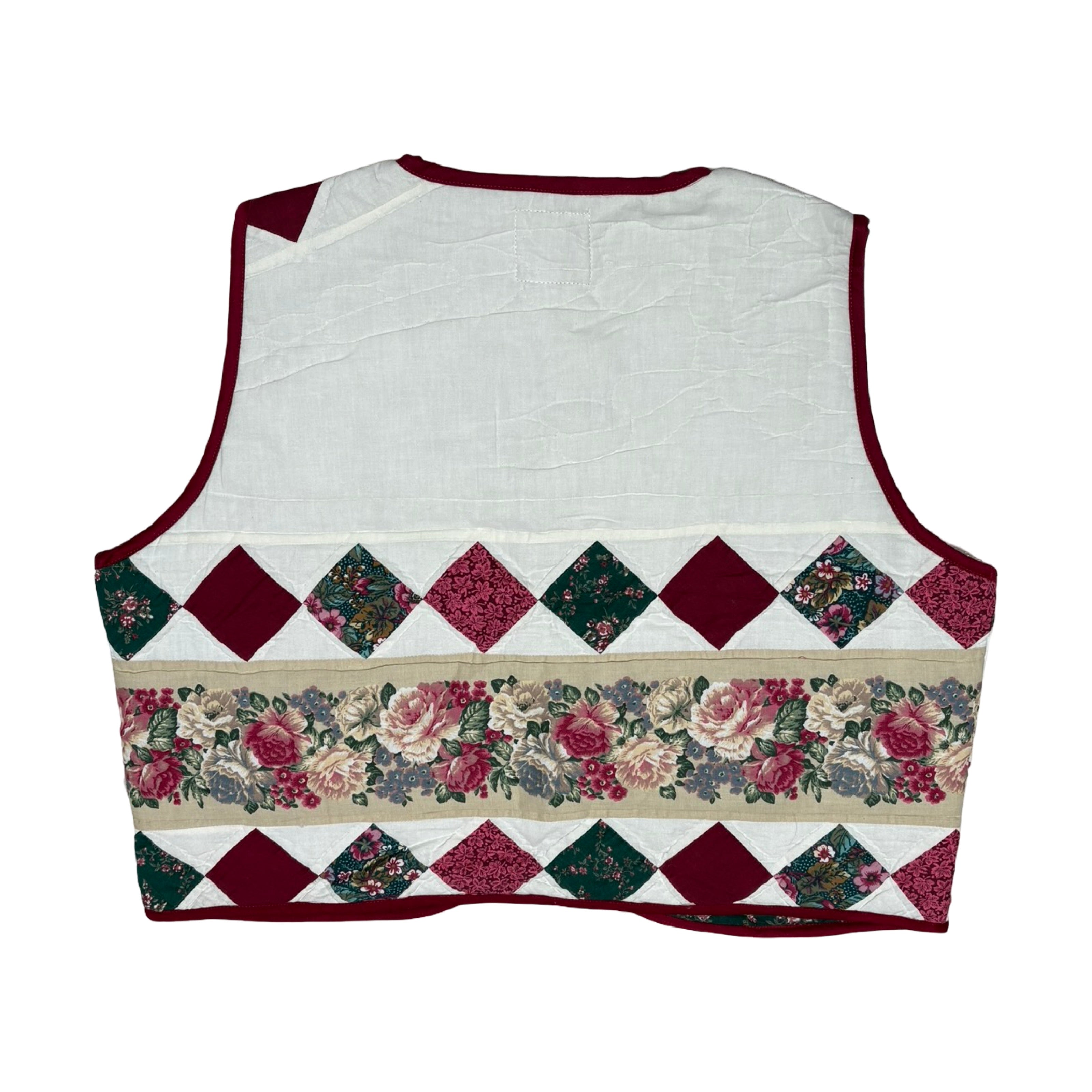Vintage Florals Quilted Vest Reworks