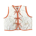 Flowering Orange Medium Linen Tie Top Rework