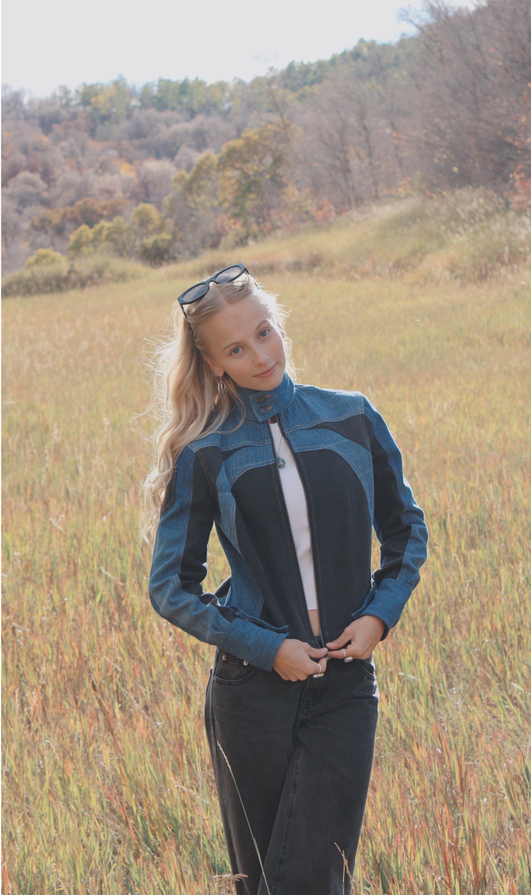 Denim Moto Jacket Women's Rework