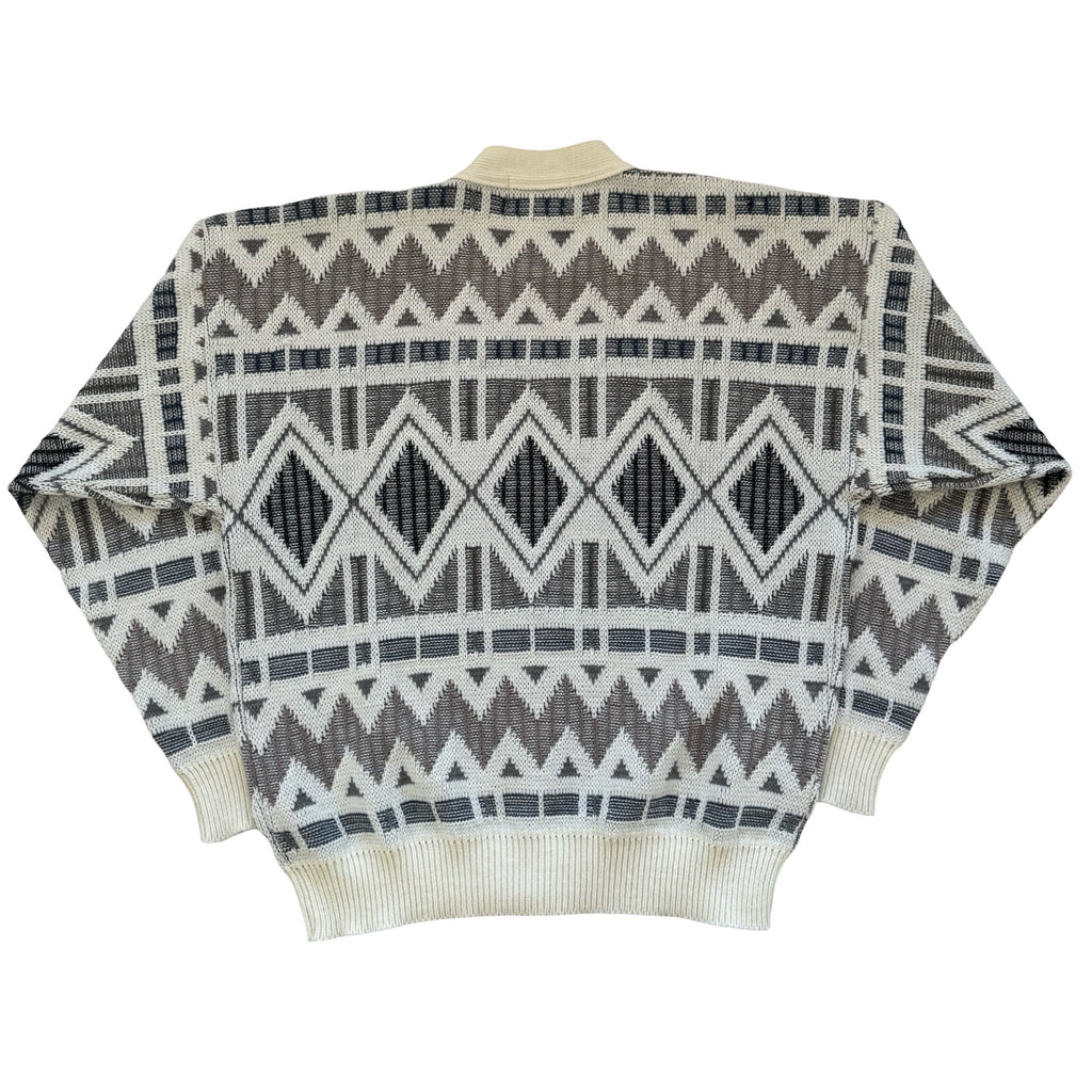 London Fog Geometric Knit Large Cardigan