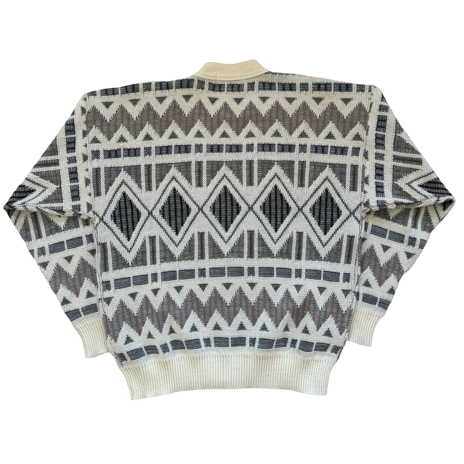 London Fog Geometric Knit Large Cardigan