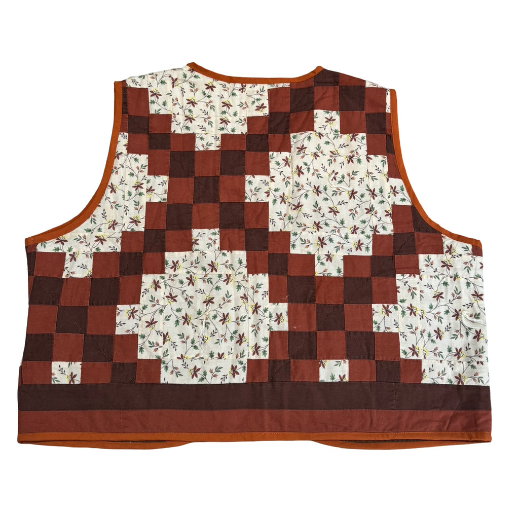 Autumn Florals Quilted Vest Reworks