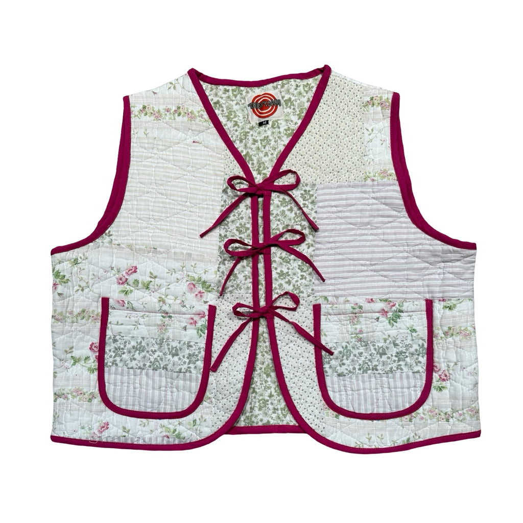 Muted Spring Florals Quilted Vest Reworks