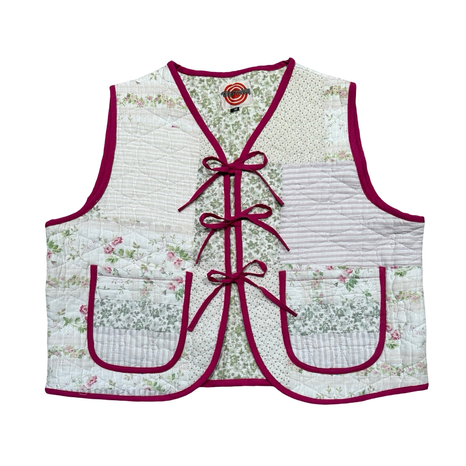 Muted Spring Florals Quilted Vest Reworks