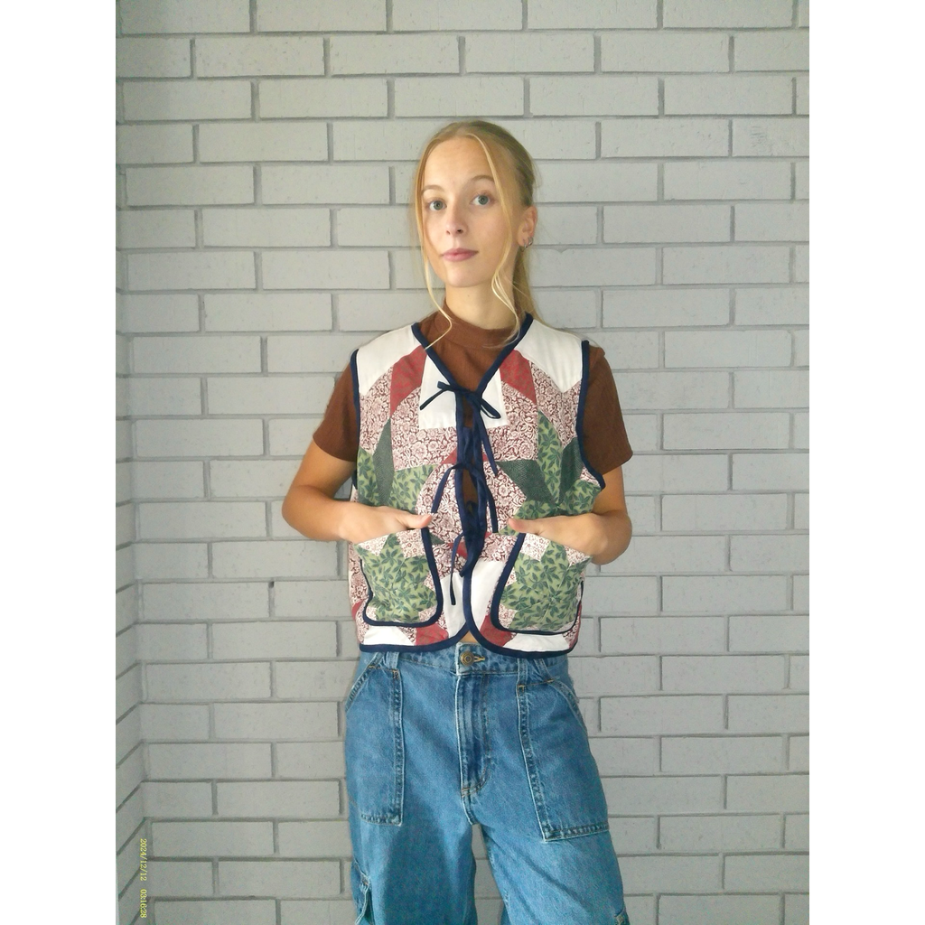 Geometric Stars Medium Quilted Vest Rework