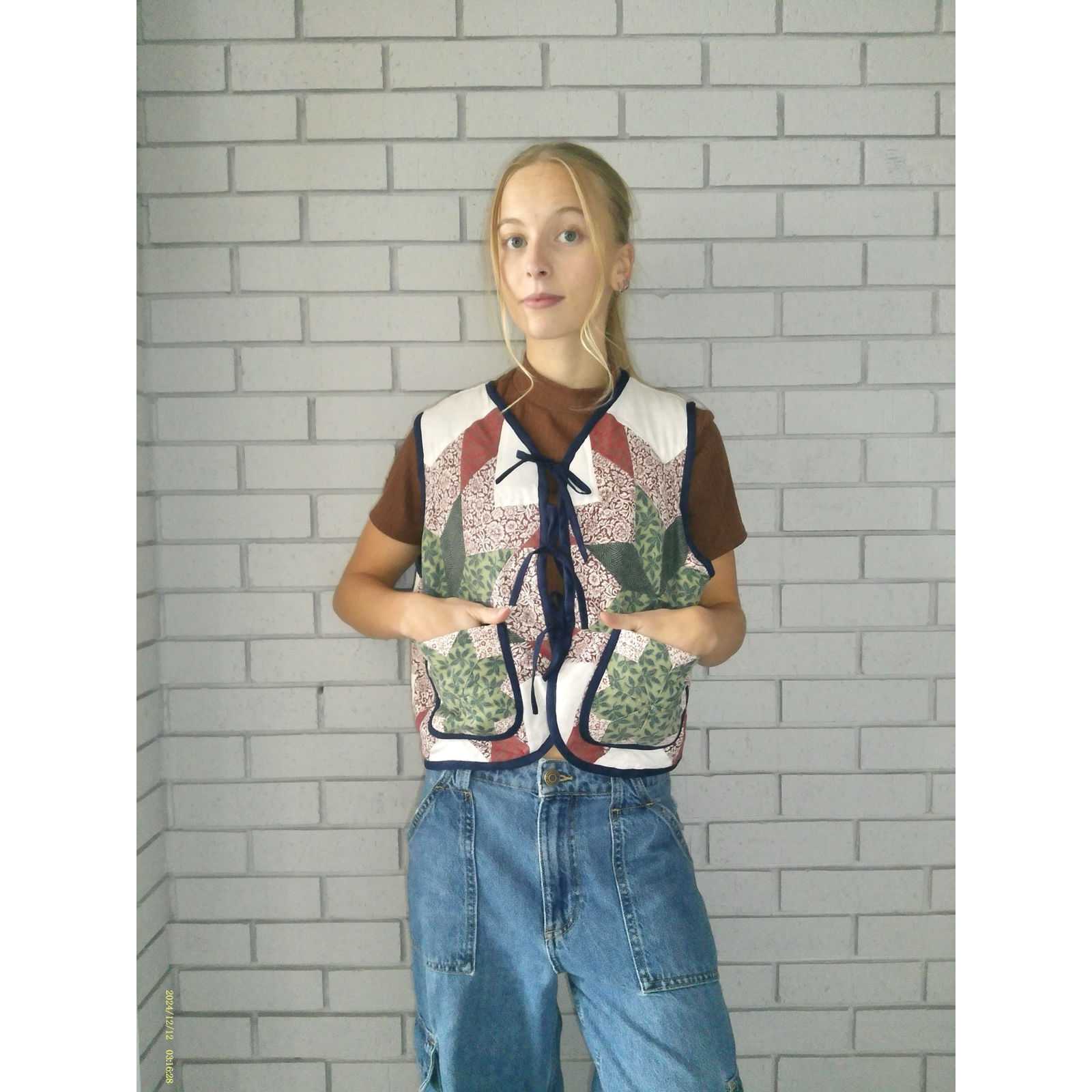 Geometric Stars Medium Quilted Vest Rework