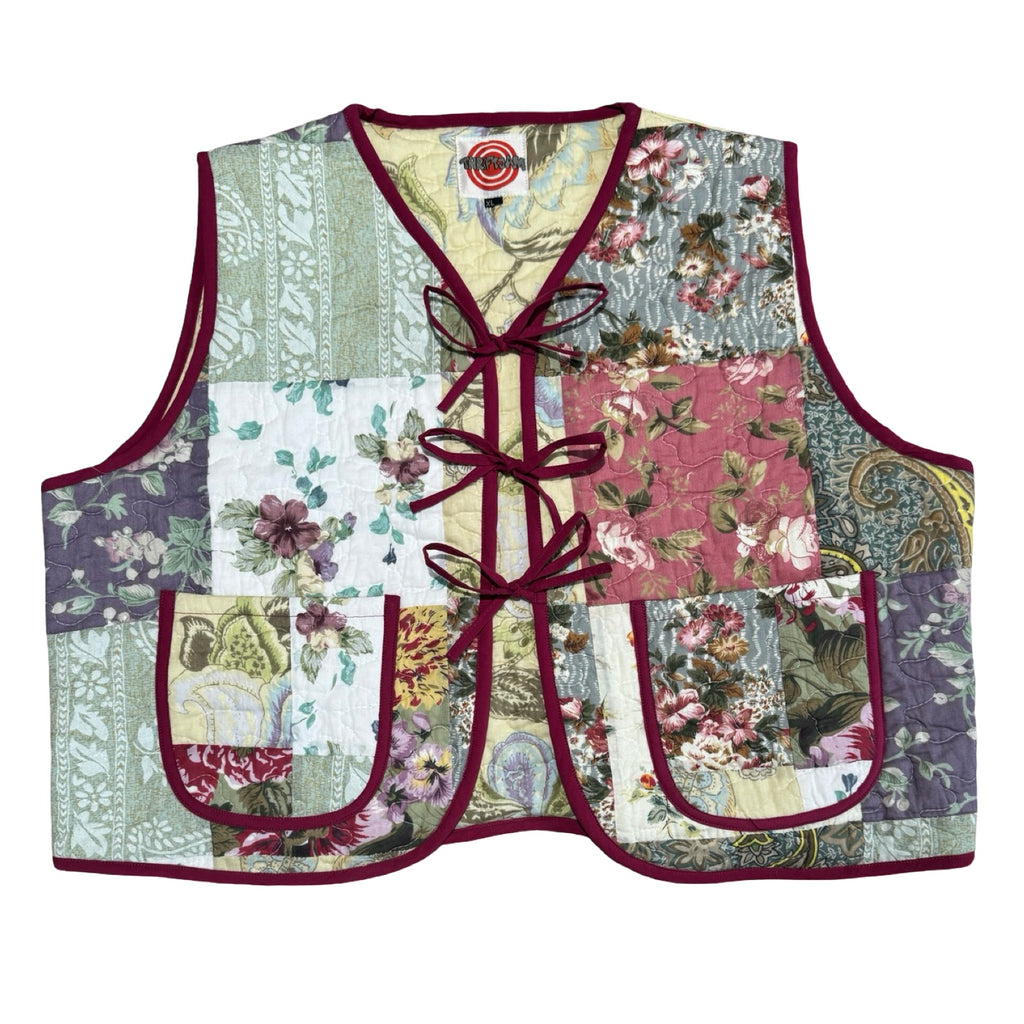 Bright Paisley & Florals Quilted Vest Reworks