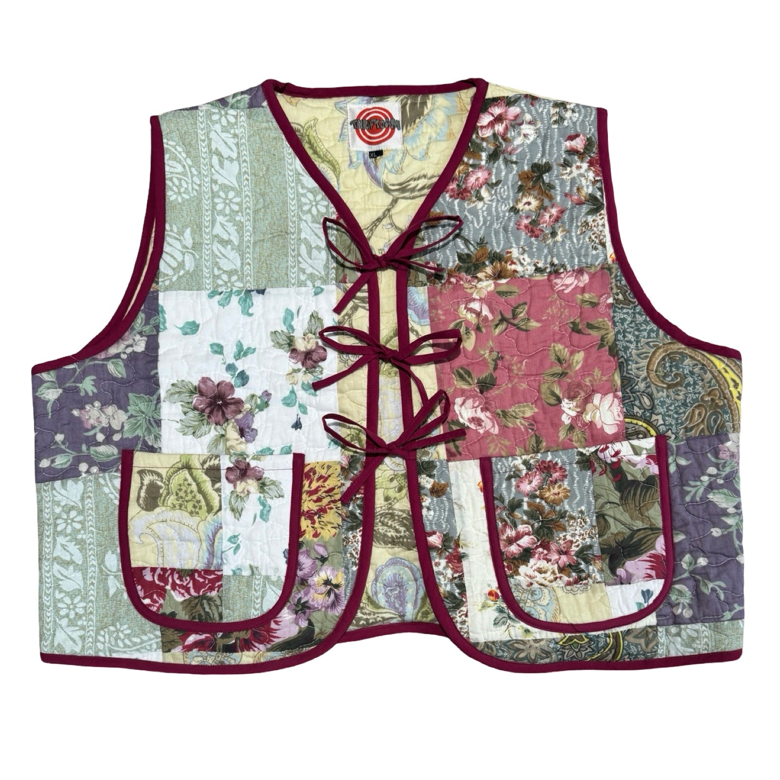 Bright Paisley & Florals Quilted Vest Reworks