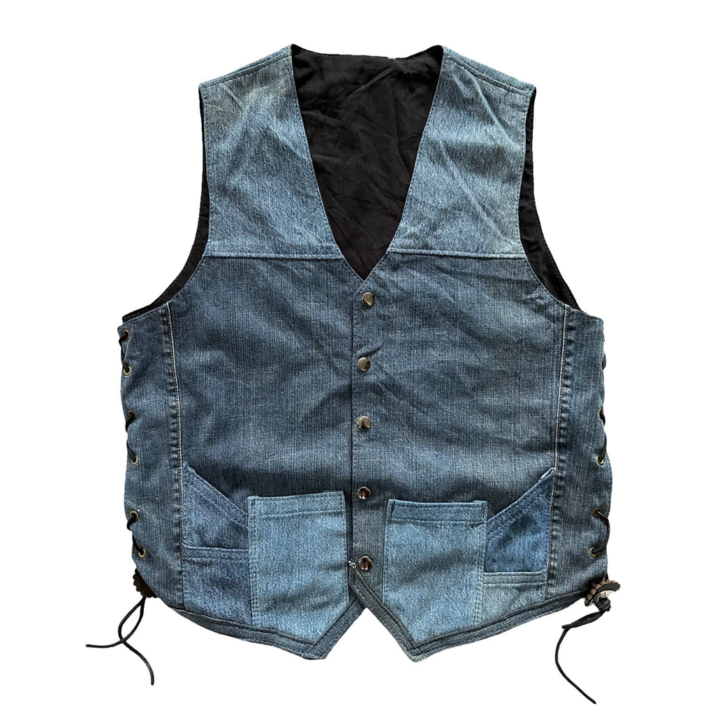 Color Block XL Denim Vest