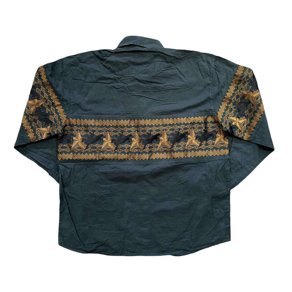 Green Western Stars & Stripes Fashion Western Shirt