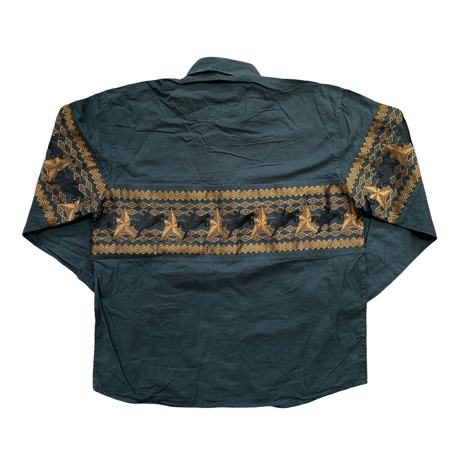 Green Western Stars & Stripes Fashion Western Shirt