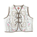 Intricate Garden Small Linen Tie Top Rework