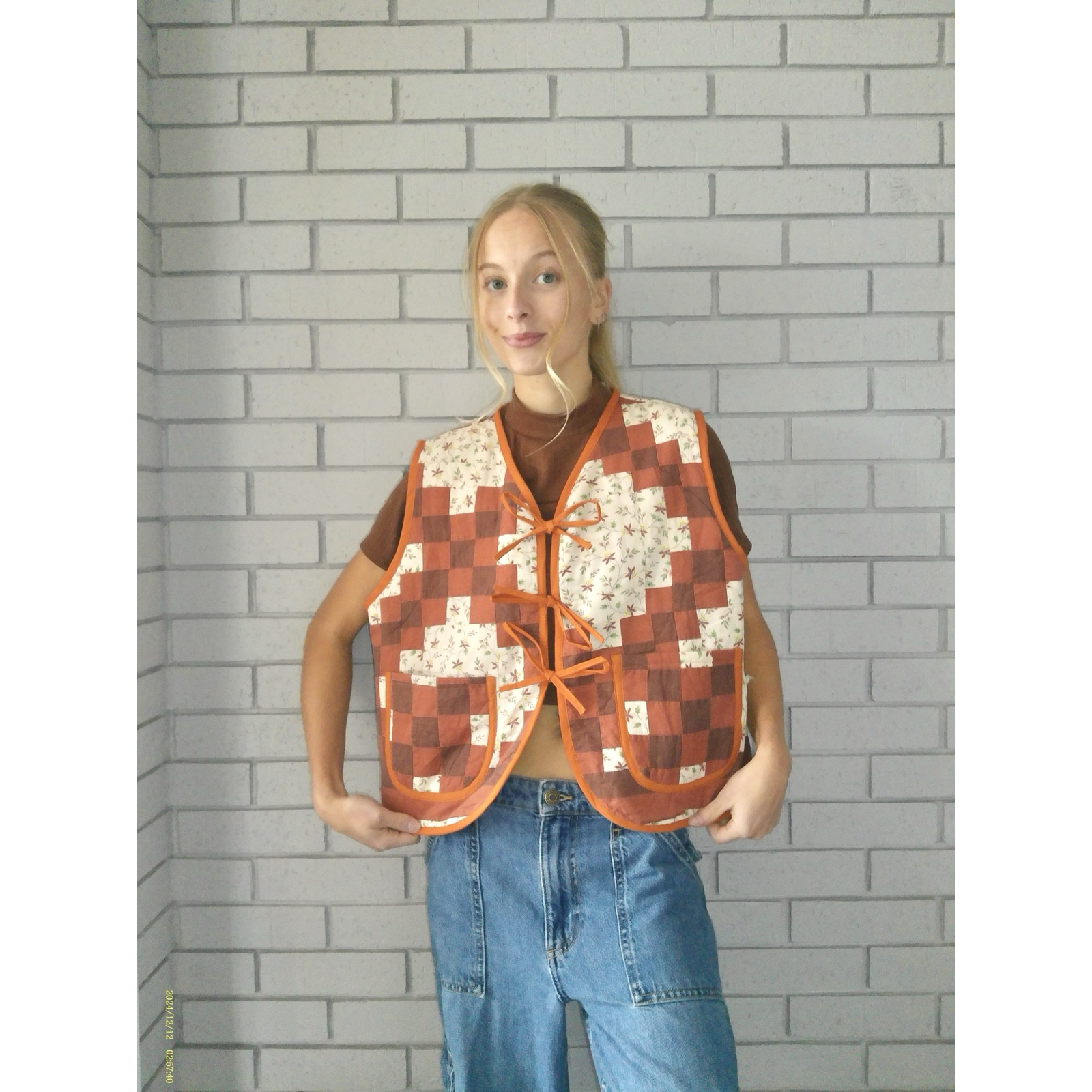 Autumn Florals Quilted Vest Reworks