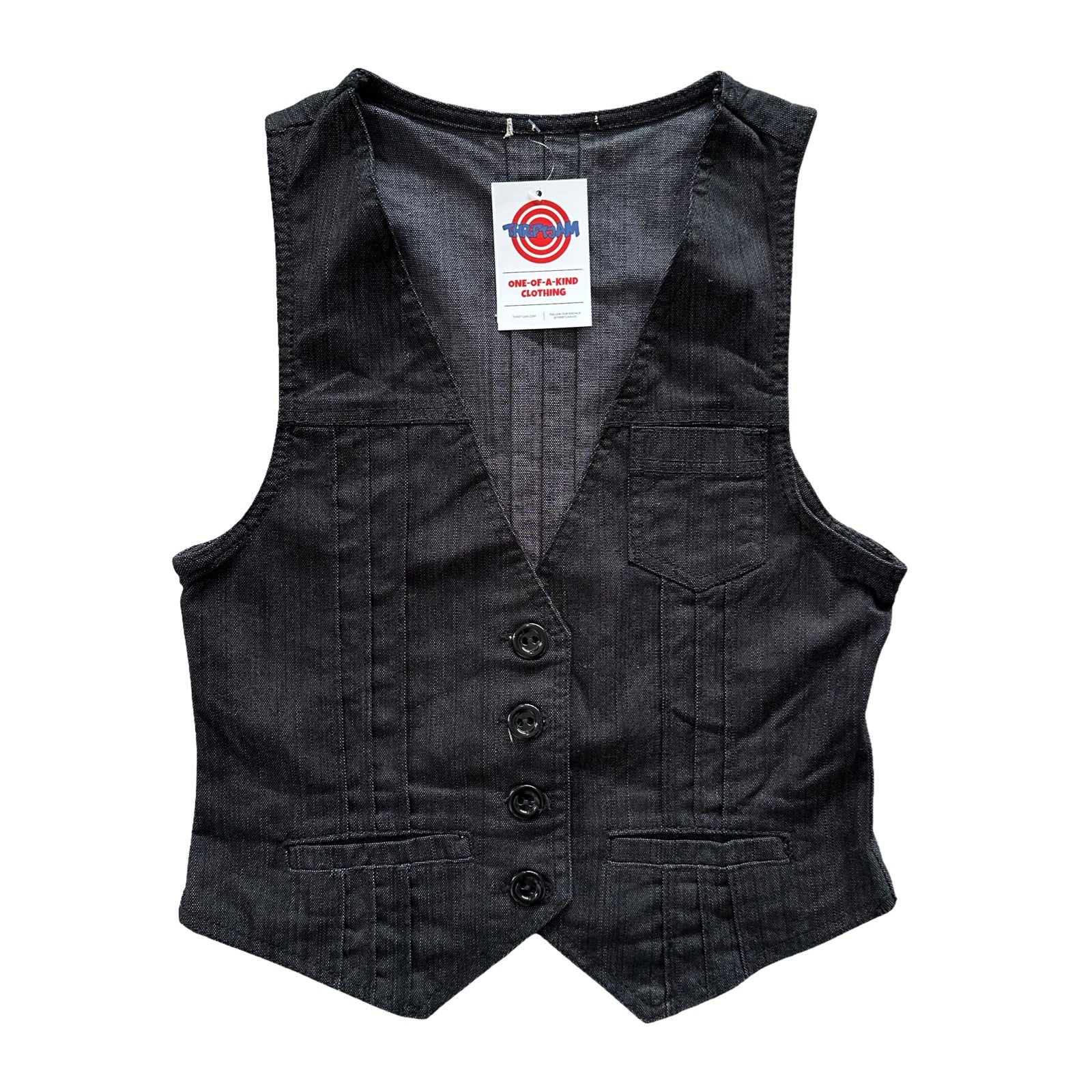 Black Medium Denim Vest