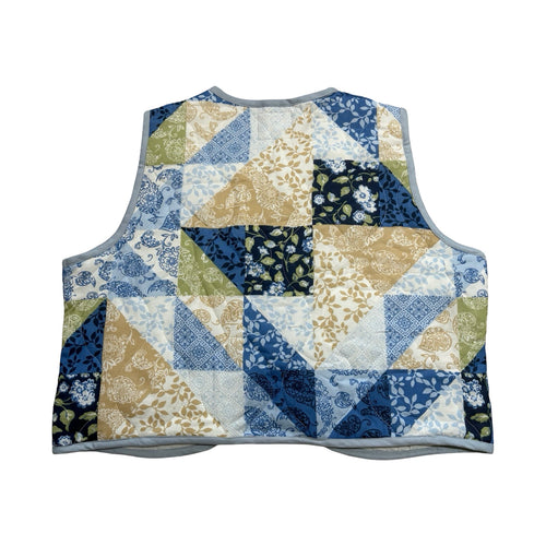 Blue & Green Mosaic Quilted Vest Reworks