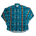 Blue Patterned Western Shirt