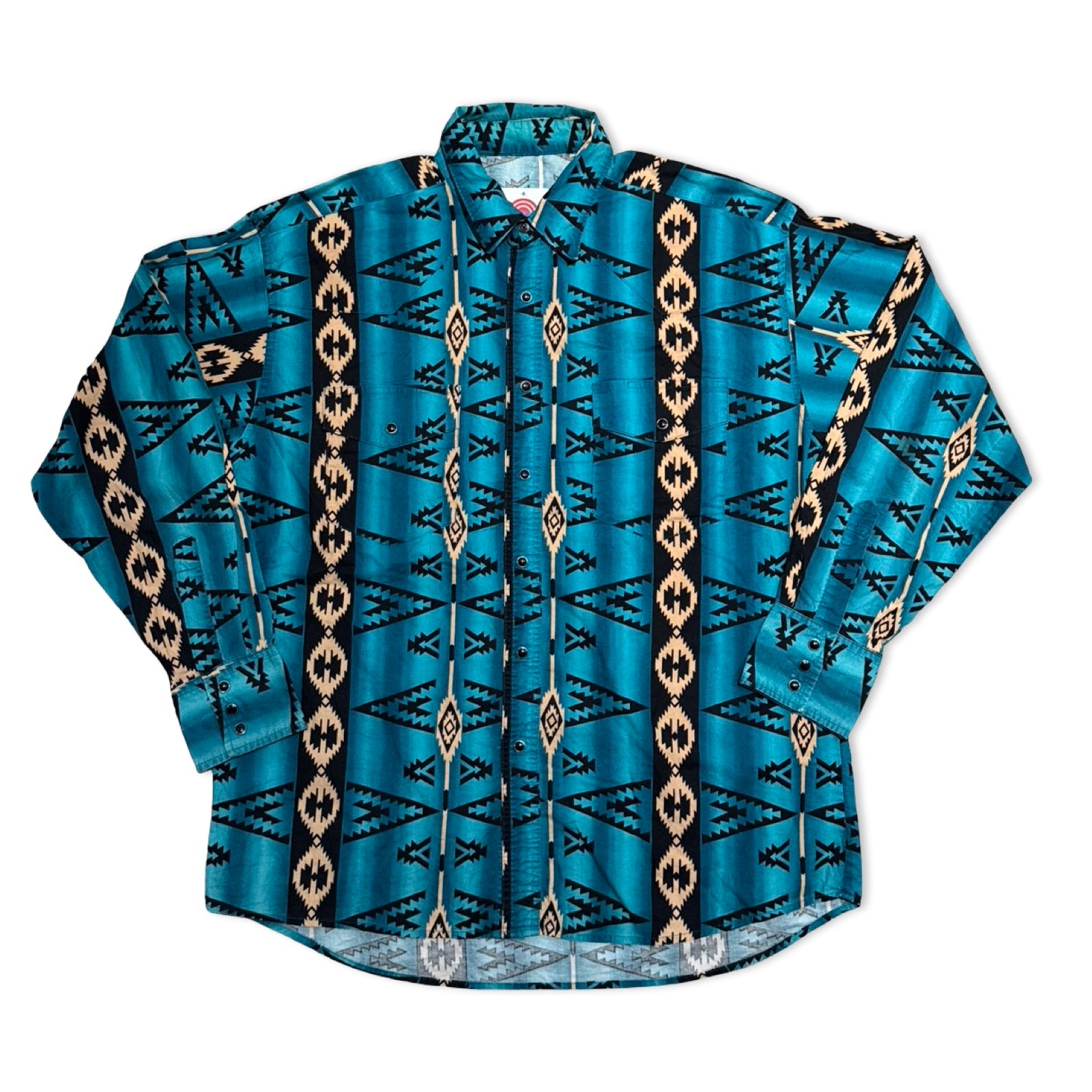 Blue Patterned Western Shirt