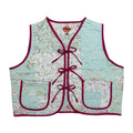Blue Gingham Large Quilted Vest Rework