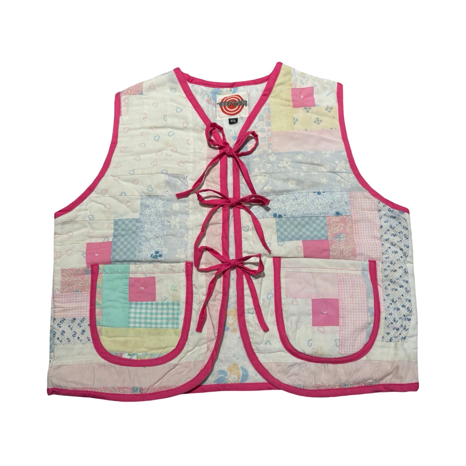 Pink Nursery XS Quilted Vest Rework