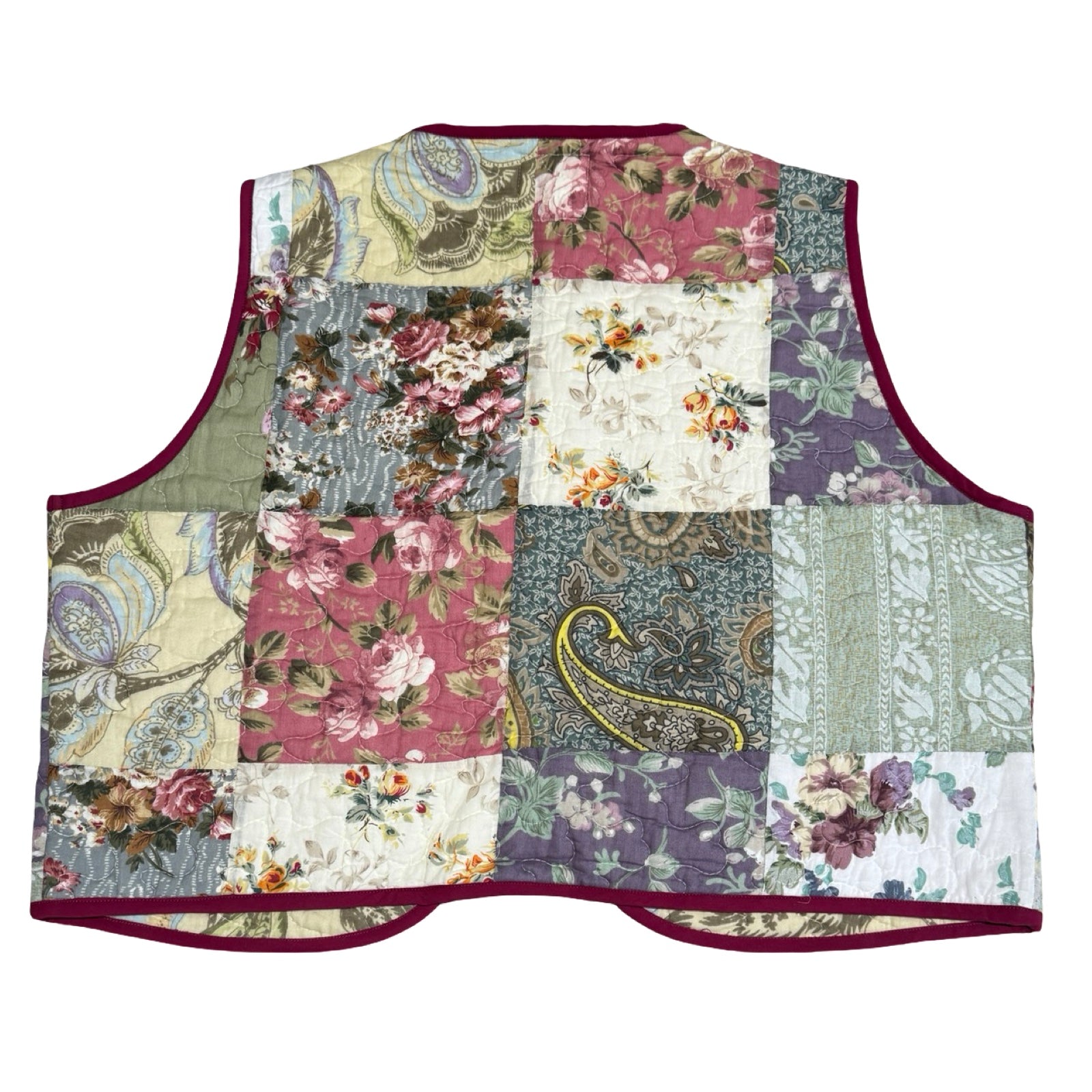 Bright Paisley & Florals Quilted Vest Reworks