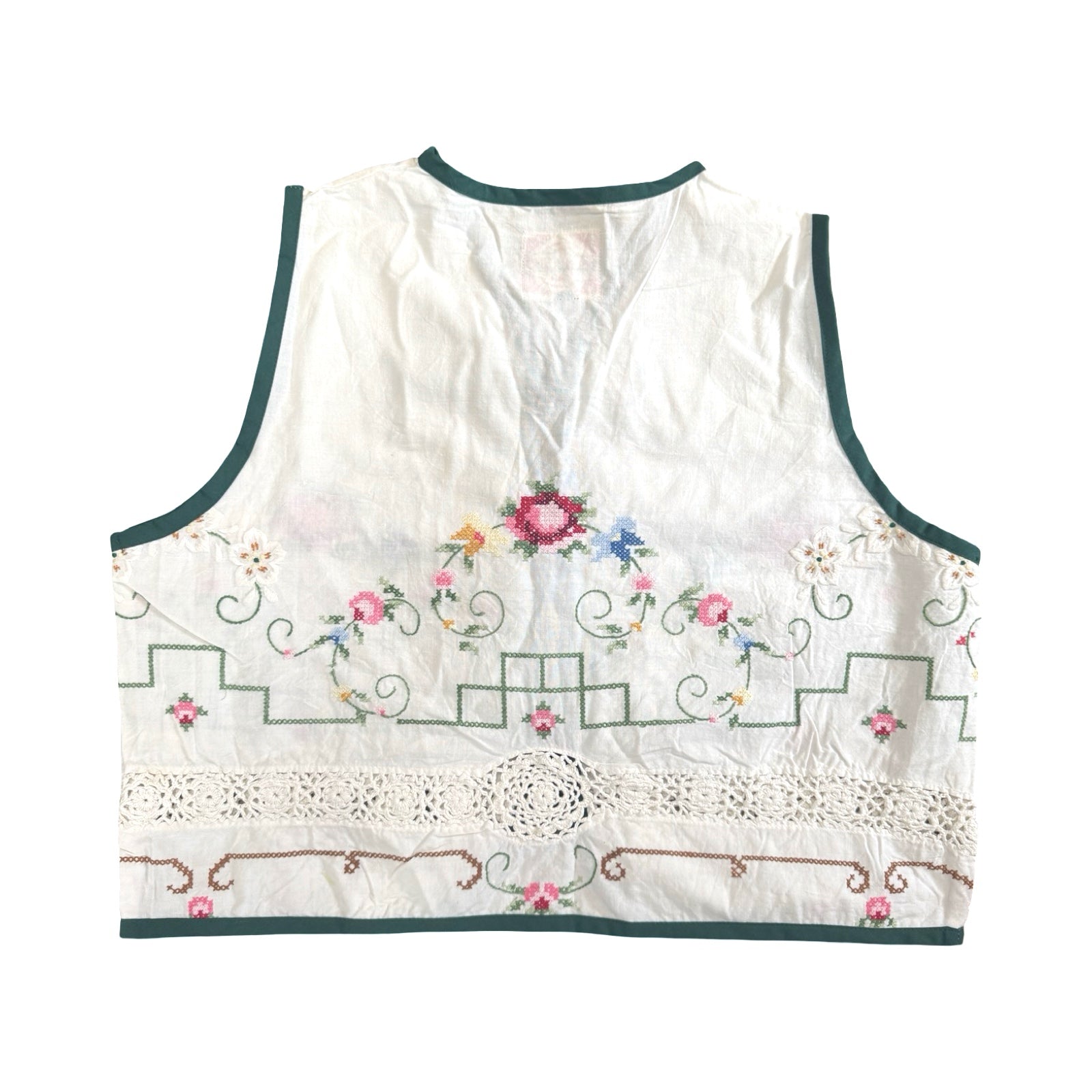 Lucky Florals Small Linen Tie Top Rework