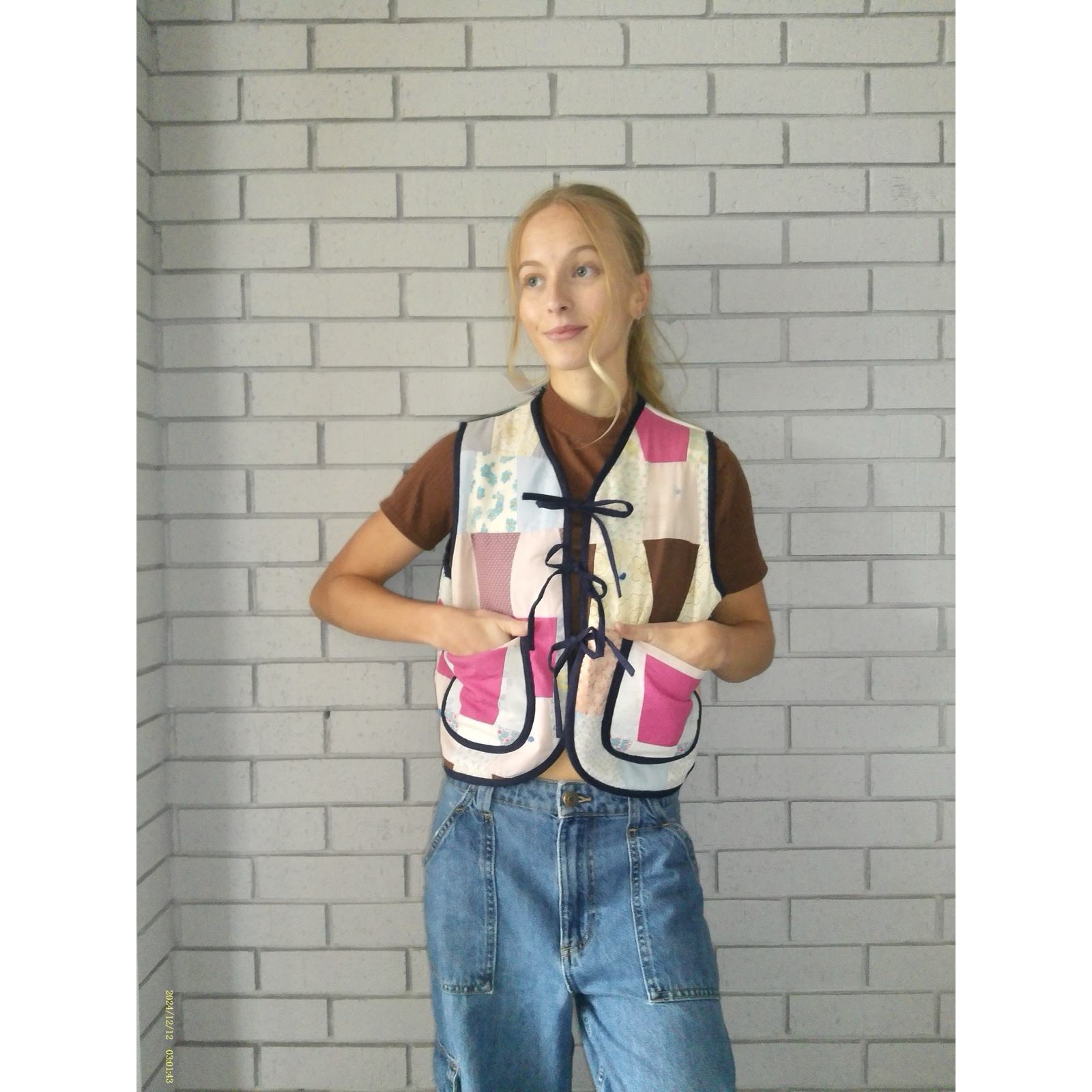 Bright Patchwork Quilted Vest Reworks