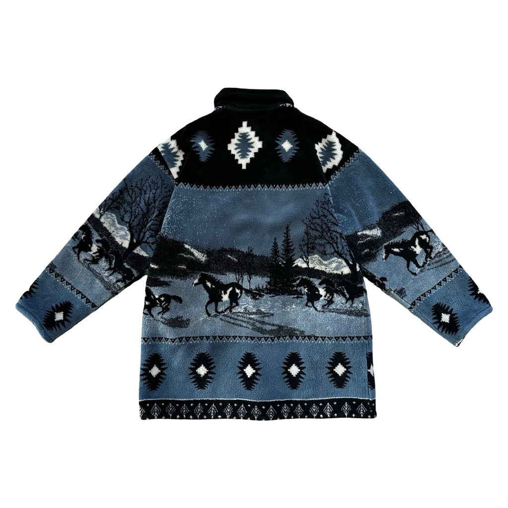 90s Denali Wild Horses x Aztec All-Over XL Western Fleece
