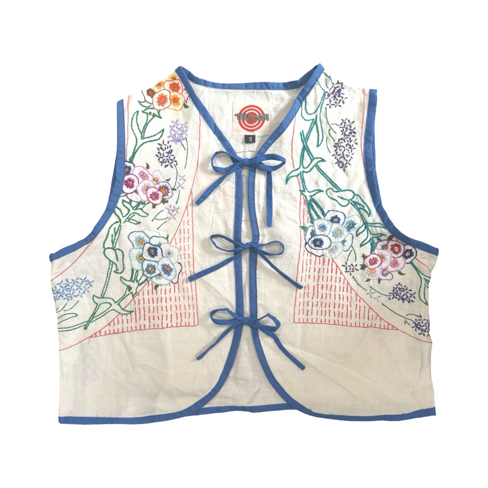 Flowering Arches Small Linen Tie Top Rework