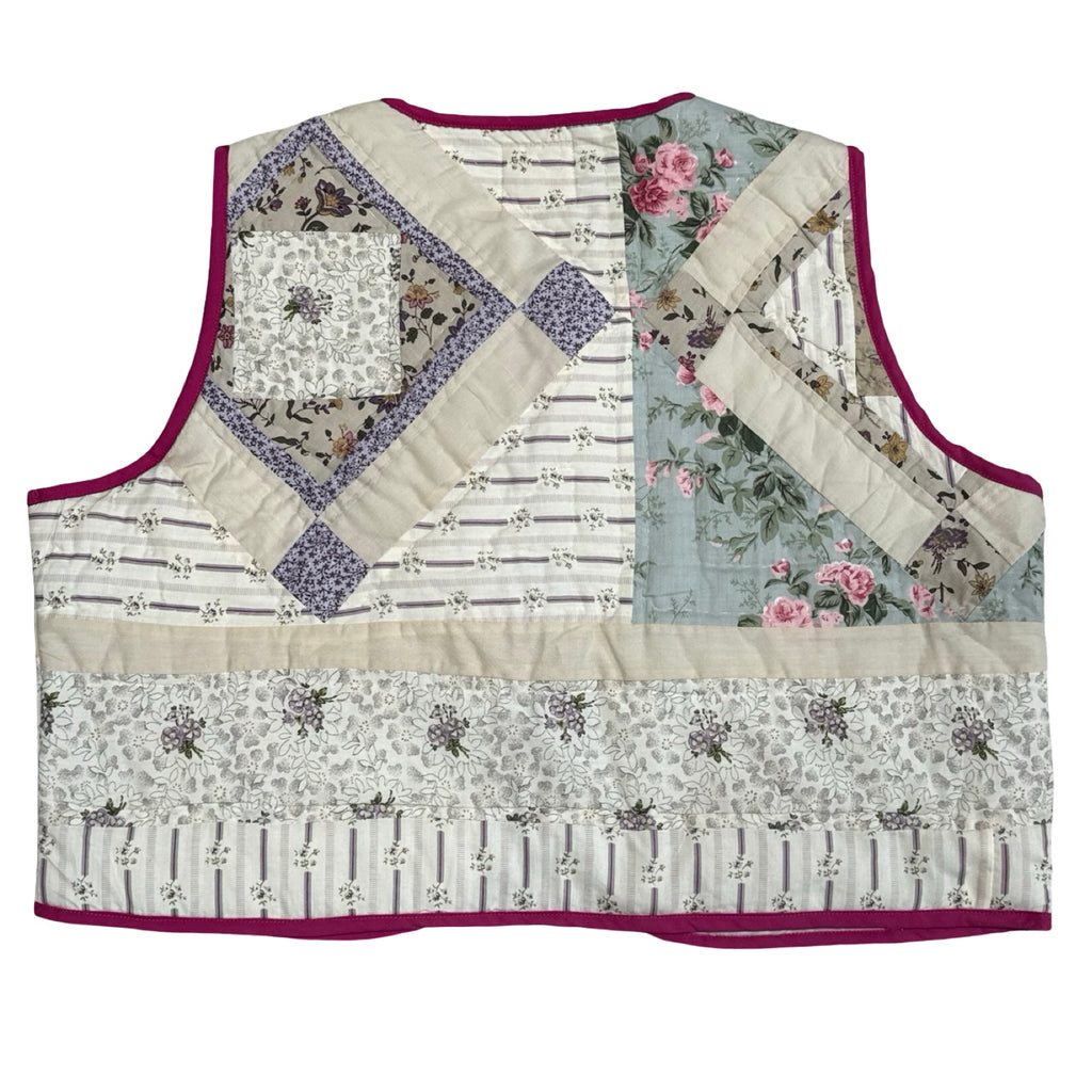 Cool Toned Florals Quilted Vest Reworks