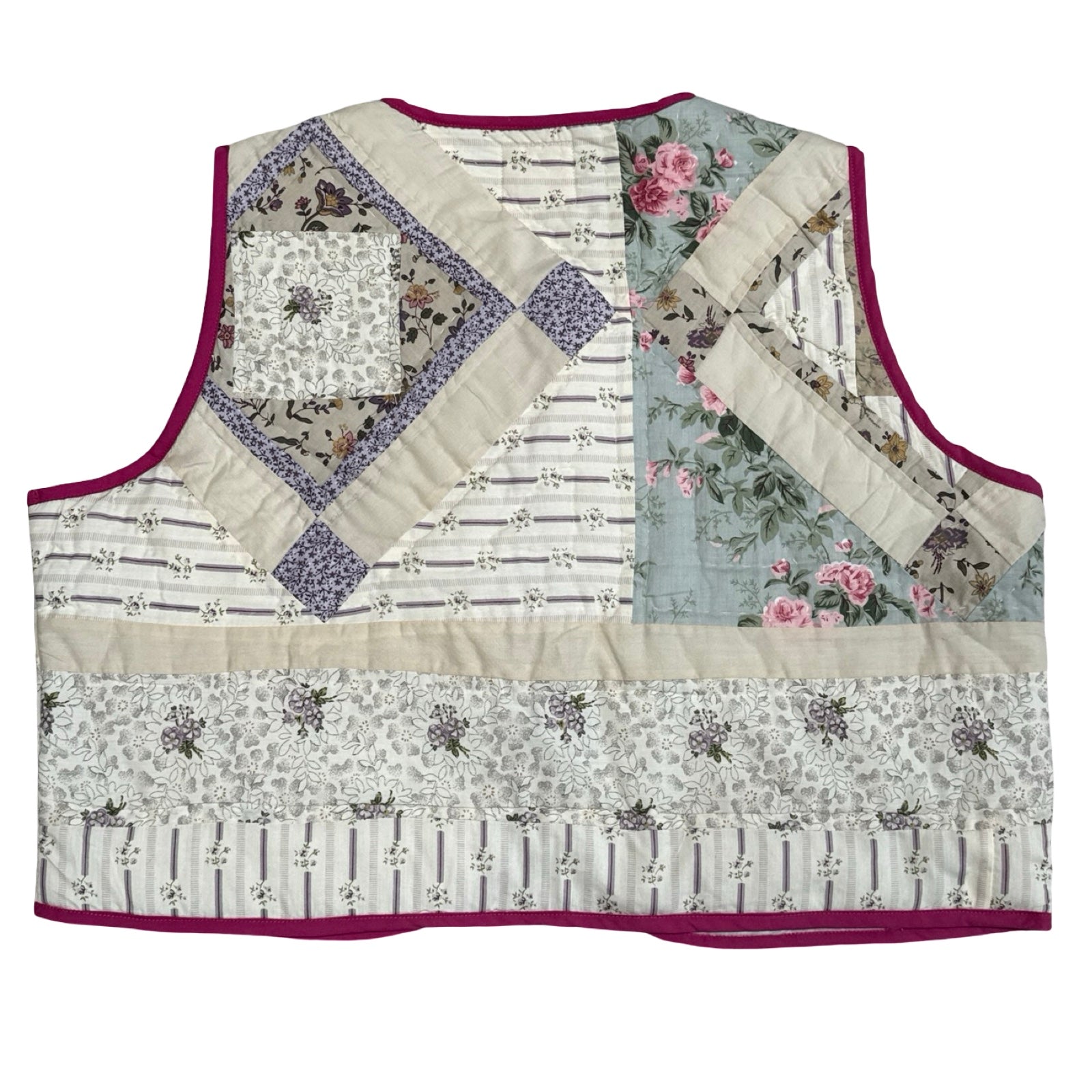 Cool Toned Florals Quilted Vest Reworks